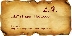 Lézinger Heliodor névjegykártya